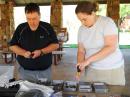 Ken Harker, WM5R, and Jen Harker, W5JEN, organized and hosted the 2016 USA ARDF Championships near Killeen, Texas. Here they are getting ready to deploy the transmitters that Jen built for the 80 meter competitions. [Joe Moell, K0OV, photo]